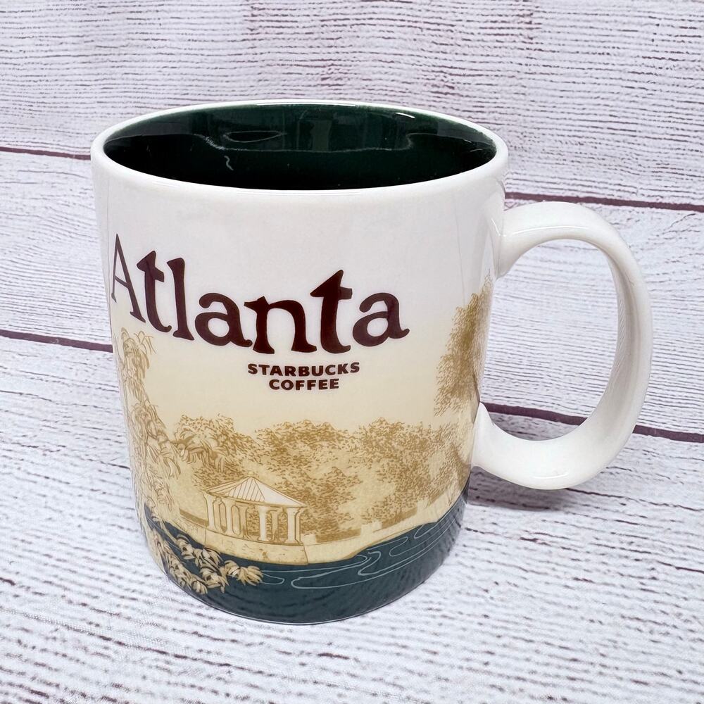 Starbucks Atlanta 2011 Skyline Collector Series Coffee Mug 16oz Green